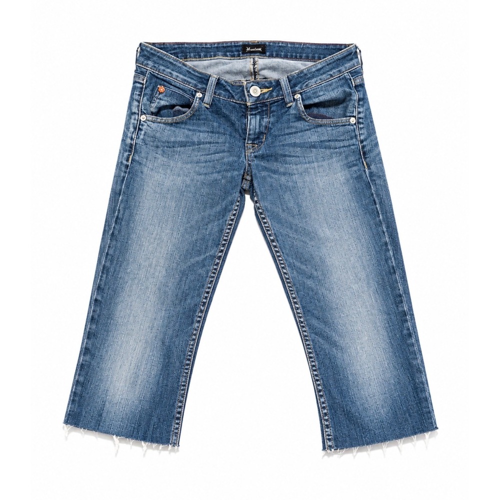 Hudson Y2K Capri denim cut offs Womens 24 Raw Hem Flap Pocket Low Rise Denim